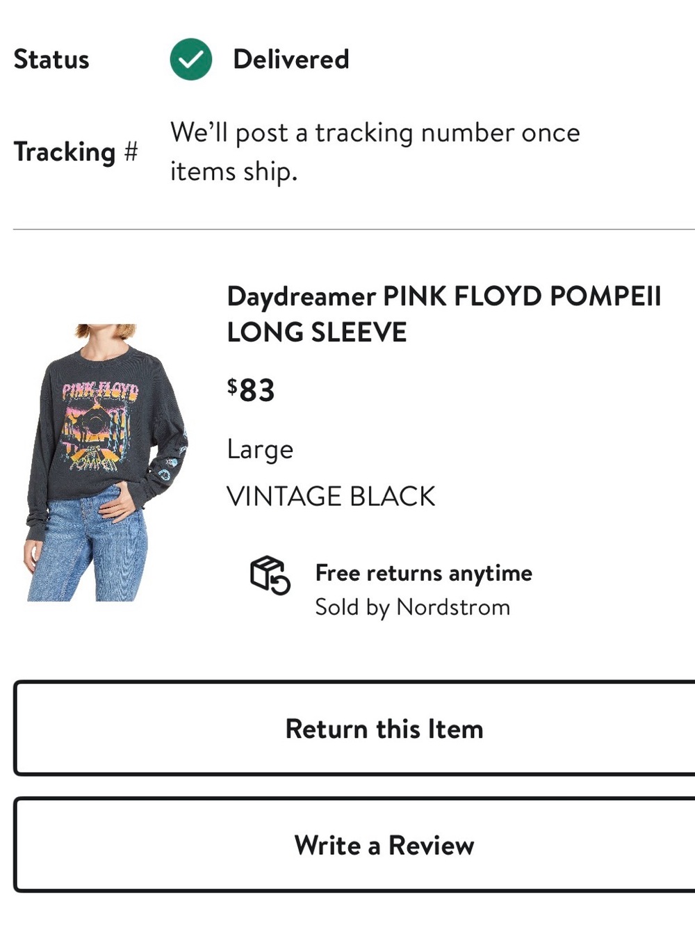 Pink Floyd Live at Pompeii Black Long-Sleeve Tee - Picture 2 of 9
